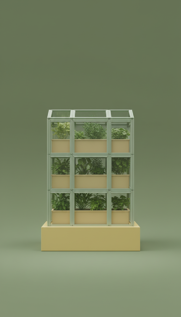 Modular Indoor Greenhouse Kit with Wood Accents